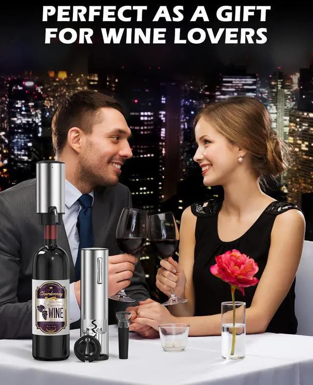 Alt view image 7 of 7 - Electric Wine Opener Set, Rechargeable & Cordless, for Wine Lovers