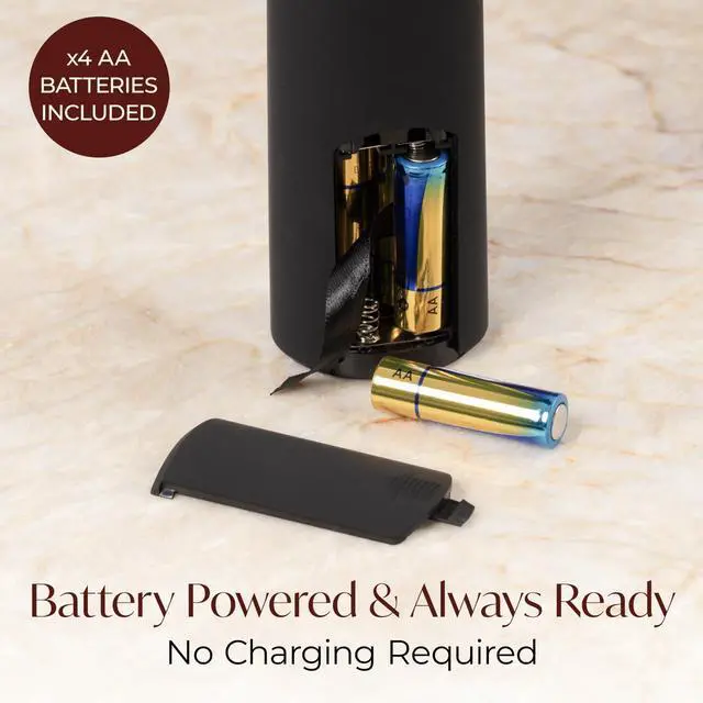 Alt view image 4 of 7 - Electric Wine Opener Battery Operated with Stand and Built-in Foil Cutter - Automatic Wine Opener - Electric Corkscrew for Easy Cork Removal - Best Gift for Wine Lover (Black & Silver)