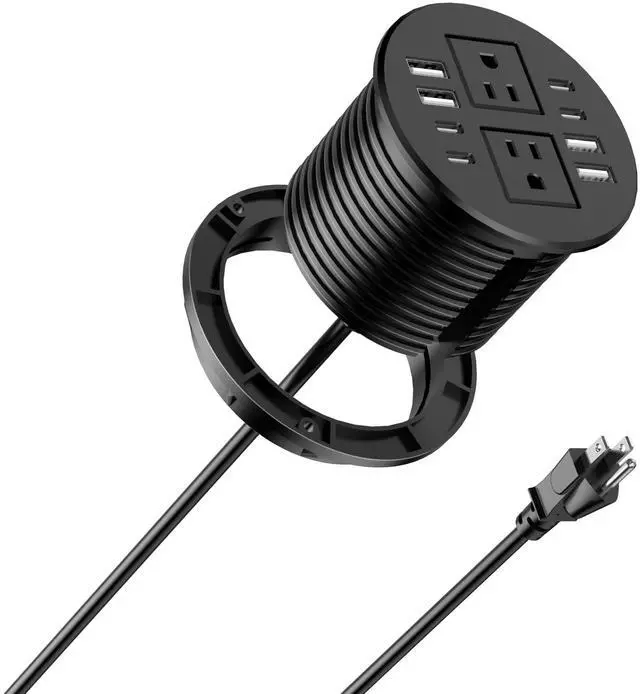 Main image of 3.15 inch Desktop Power Grommet,40W USB Recessed Outlet