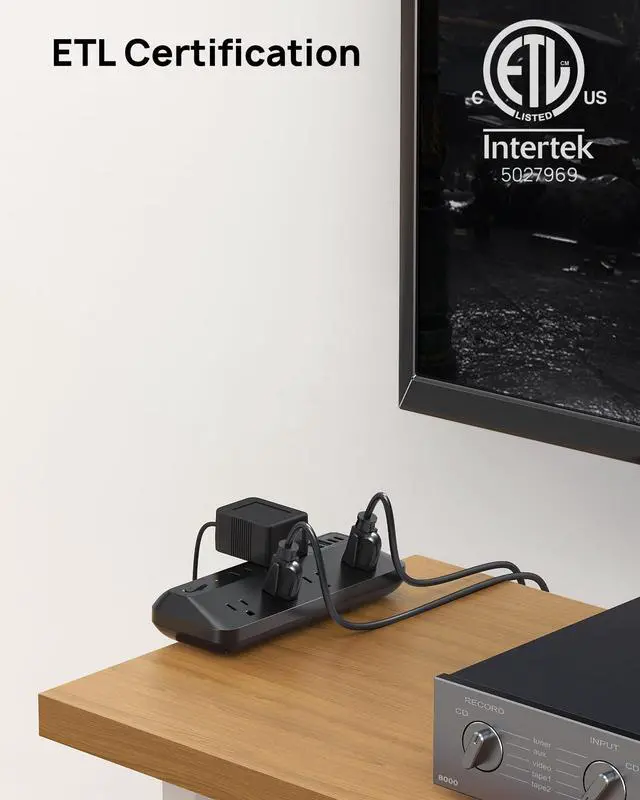 Alt view image 2 of 6 - 20W USB C Desk Clamp Power Strip - 1700J Surge Protector with 6 Outlets, Desktop Edge Mount Extension Cord, Fit 1.97" Tabletop, 10FT Flat Plug for Teacher Must Haves, Office, ETL List, Black