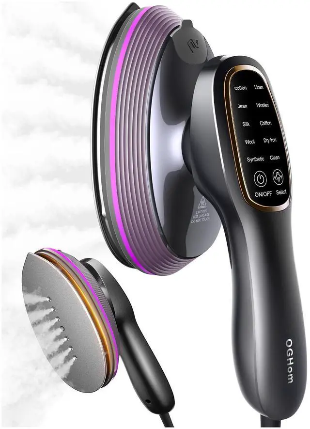 Main image of 2-in-1 Steamer & Iron for Clothes, 120V Handheld Clothes Steamer Iron, 1200W Fast Heat in 20s, Quick Wrinkle Removal 10 Adjustable Levels for Delicate to Thick Fabrics - RosePink