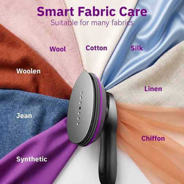 Alt view image 6 of 7 - 2-in-1 Steamer & Iron for Clothes, 120V Handheld Clothes Steamer Iron, 1200W Fast Heat in 20s, Quick Wrinkle Removal 10 Adjustable Levels for Delicate to Thick Fabrics - RosePink