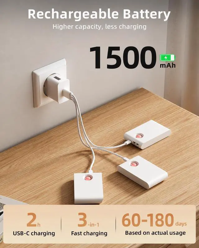 Alt view image 4 of 7 - 3 Pack Motion Sensor Night Lights, Sync LED Stair Lights Indoor, 1500mAh Rechargeable, Magnetic & Dimmable, 3000K Soft White, Portable Nightlight for Hallway, Stairs, Bathroom, Bedroom