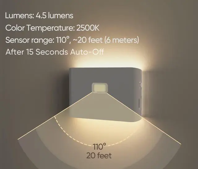 Alt view image 4 of 7 - Rechargeable Night Lights with Dusk to Dawn & Motion Sensors, Warm & Soft White Stair Lights for Bathroom, Hallway, Linkable, Magnetic Mount, 3 Pack