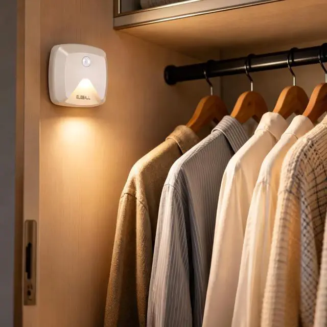 Alt view image 6 of 7 - 6-Pack Stick-on Motion Sensor Lights, Warm White LED Night Light, Stick-Anywhere Stair Lights, Closet Light, Battery Operated Wall Light for Kitchen, Hallway, Bedroom, Bathroom, Stairs