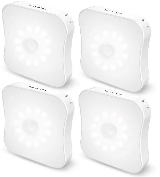 Main image of Rechargeable Motion Sensor Light Indoor Stair Lights Rechargeable Battery Night Light Stick On Magnetic Motion Lights for Stair, Step, Hallway, Closet, Cabinet, Bathroom, Cool White, 4 Pack