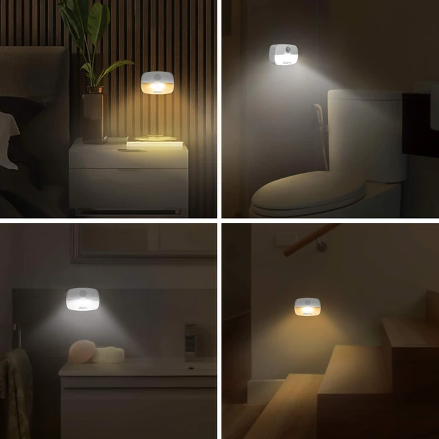 Alt view image 3 of 7 - 6-Pack Mini Motion Sensor Night Light Indoor Battery Operated | Stick on Battery Powered Led Night Lights Ideal for Stair Closet Hallway Bathroom Bedroom Under Cabinet Kitchen(6000K White)