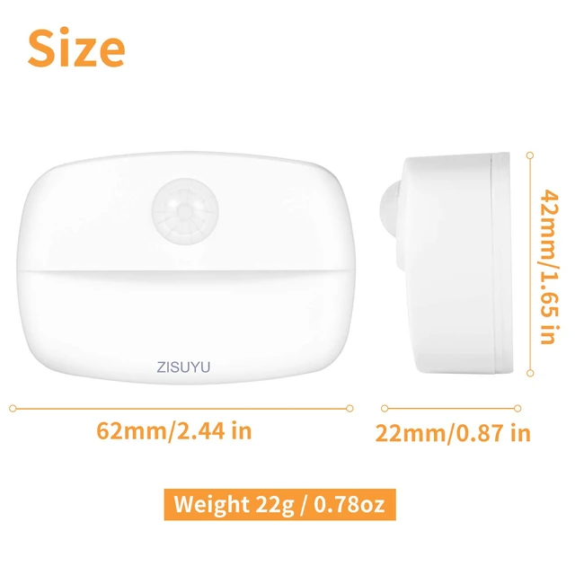 Alt view image 5 of 7 - 6-Pack Mini Motion Sensor Night Light Indoor Battery Operated | Stick on Battery Powered Led Night Lights Ideal for Stair Closet Hallway Bathroom Bedroom Under Cabinet Kitchen(6000K White)