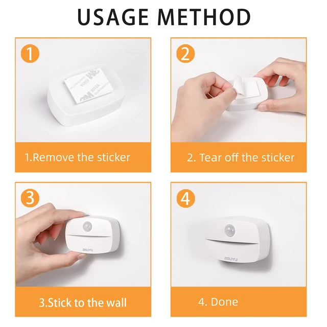 Alt view image 7 of 7 - 6-Pack Mini Motion Sensor Night Light Indoor Battery Operated | Stick on Battery Powered Led Night Lights Ideal for Stair Closet Hallway Bathroom Bedroom Under Cabinet Kitchen(6000K White)