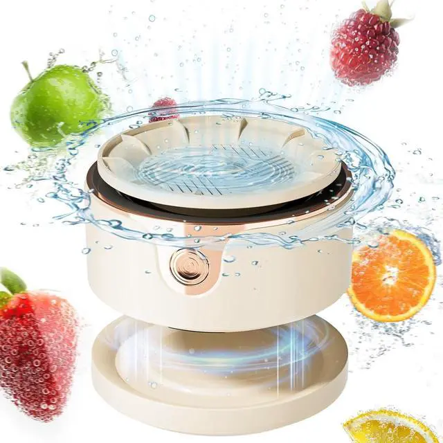 Main image of Fruit and Vegetable Washing Machine, Upgrade Titanium Electrolysis Purification Fruit Cleaner Device Waterproof Fruit and Vegetable Purifier Clean Fresh Produce in Water (Cream)