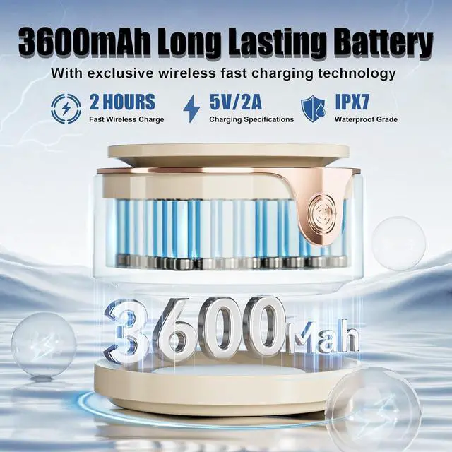 Alt view image 3 of 7 - Fruit and Vegetable Washing Machine, Upgrade Titanium Electrolysis Purification Fruit Cleaner Device Waterproof Fruit and Vegetable Purifier Clean Fresh Produce in Water (Cream)