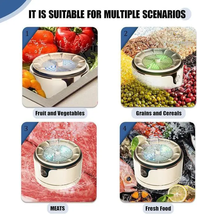 Alt view image 6 of 7 - Fruit and Vegetable Washing Machine, Upgrade Titanium Electrolysis Purification Fruit Cleaner Device Waterproof Fruit and Vegetable Purifier Clean Fresh Produce in Water (Cream)
