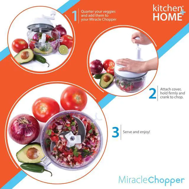 Alt view image 2 of 6 - Manual Food Chopper - 5 in 1 Miracle Chopper, Salsa Maker, Blender, Slicer, Shredder and Julienne As Seen on TV Manual Food Processor