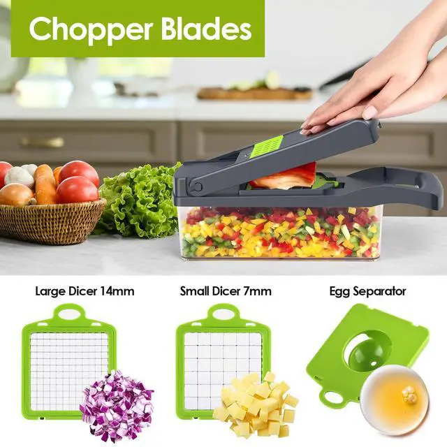 Alt view image 4 of 5 - Vegetable Chopper Pro, Mandoline Slicer 7 Stainless Steel Blades for Onion, Potato, Salad Safe, Easy Clean & Dishwasher Safe Kitchen Gadget Ideal for Parents, RV