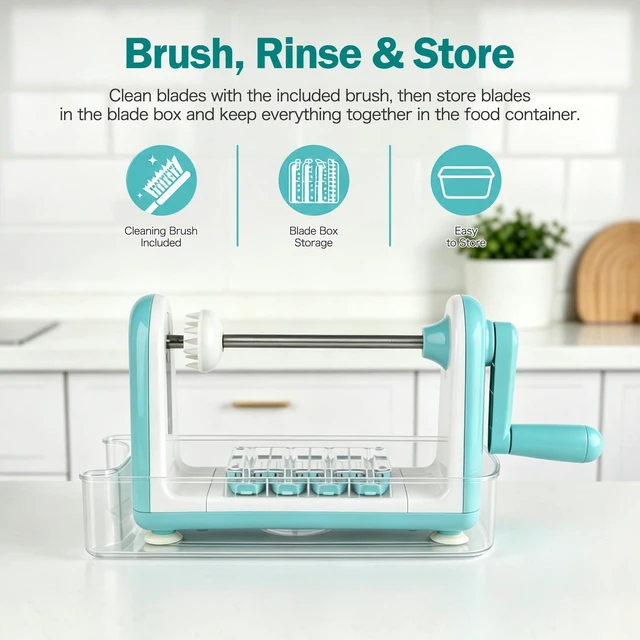 Alt view image 6 of 6 - Zucchini Noodle Maker Spaghetti Spiralizer - 5 Blades Vegetable Slicer for Veggie Noodles and Curly Chips