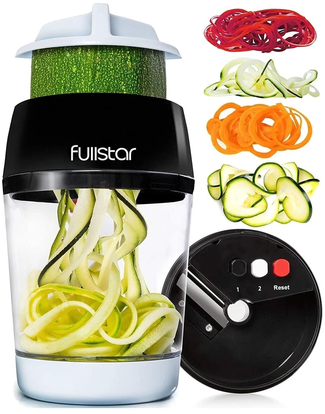 Main image of Vegetable Spiralizer & Slicer, Veggie Noodle Maker Kitchen Gadget | 4 in 1 Compact Vegetable Slicer & Zucchini Noodle Maker with Sharp Stainless Steel Blades & A Safety First Design