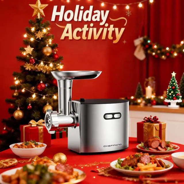 Alt view image 2 of 7 - Meat Grinder, 2600W Max Meat Grinder Electric, ETL Approved Heavy Duty Meat Mincer Machine with 2 Blades, 3 Plates, Sausage Stuffer Tubes & Kubbe Kit for Home Kitchen Use