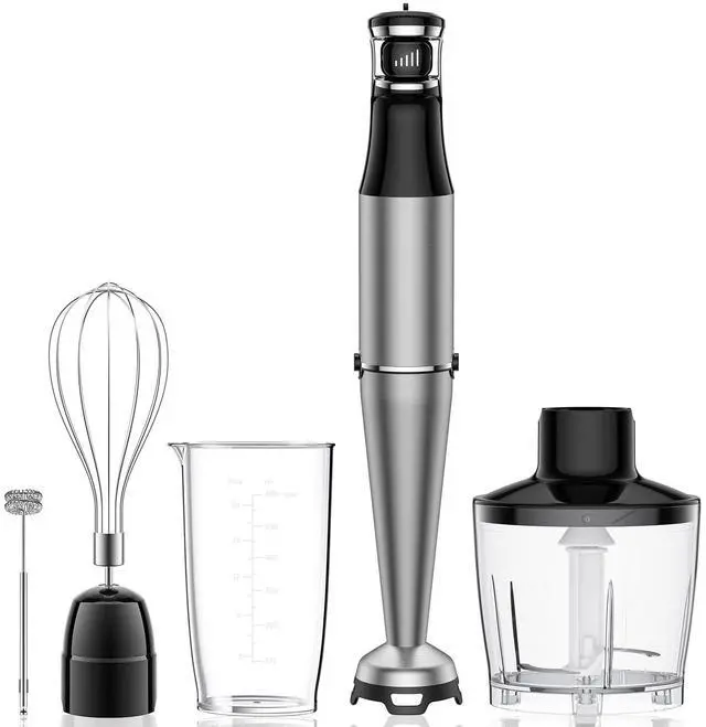 Main image of Immersion Blender Handheld 1100W 5 in 1 Corded Stick Hand Blenders for Kitchen with Trigger Speed Control, with Beaker, Chopper, Whisk, Frother, Perfect Emulsifier for Soup, Smoothie, Puree