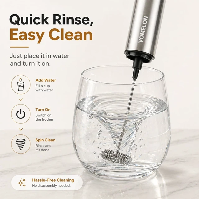Alt view image 5 of 7 - Rechargeable Milk Frother with Stand, Electric Whisks Foam Maker, POWERFUL USB C 2 Speed Handheld Drink Mixer for Coffee, Latte, Cappuccino, Matcha Drinks,Silver