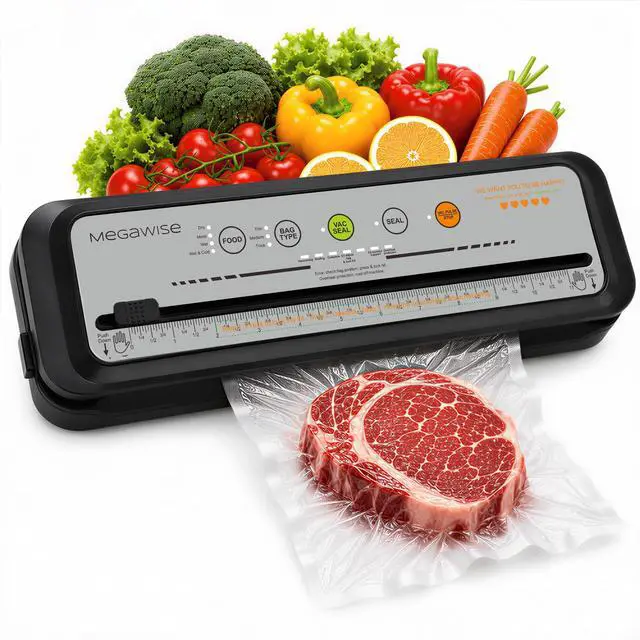 Main image of Vacuum Sealer Machine, 80kPa Powerful Suction, One-Touch Automatic Food Sealer with Built-in Cutter & Bags Included, Dry Moist Modes for All Saving needs