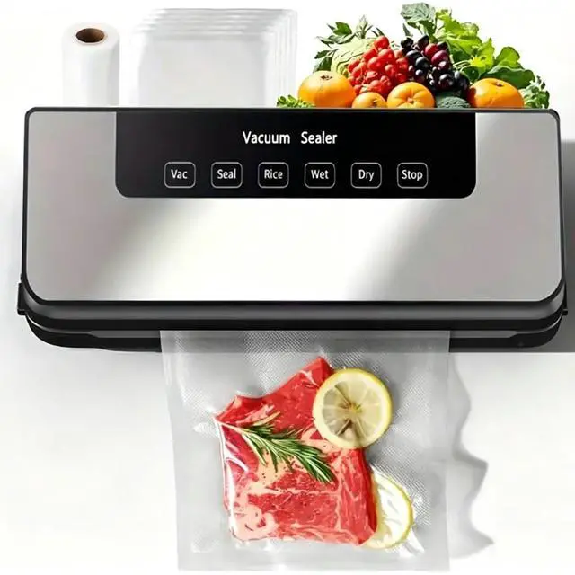 Main image of Food Storage Vacuum Sealer Machine, 30 Vacuum Seal Bags for Food, 75KPA Strong Suction, Dry/Wet 5 Modes, Digital Countdown Timer, Compact Lightweight, Ideal for Home Kitchen Use