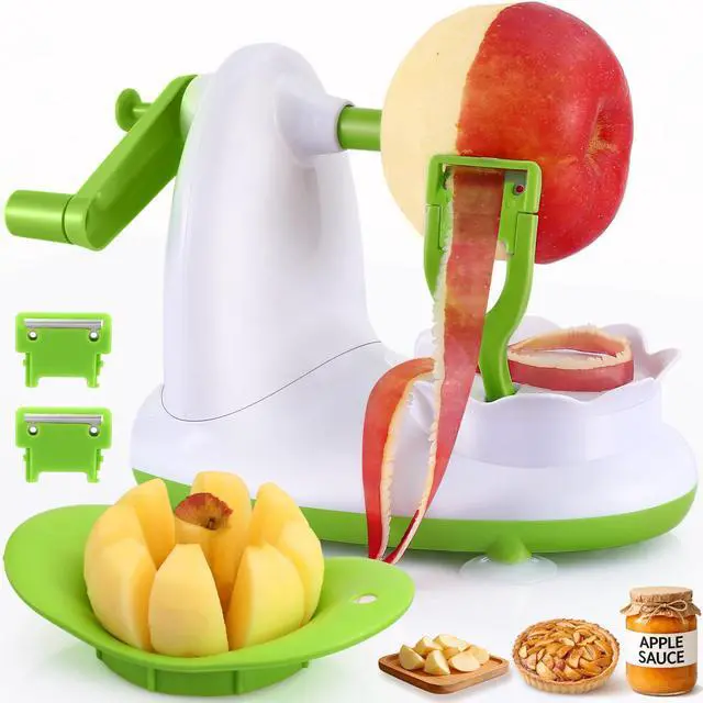 Main image of Apple Peeler for Apple Sauce and Pie, 8-Wedge Apple Slicer Corer with Stainless Steel Blades, Upgraded Strong Suction Base, Includes 2 Replacement Blades