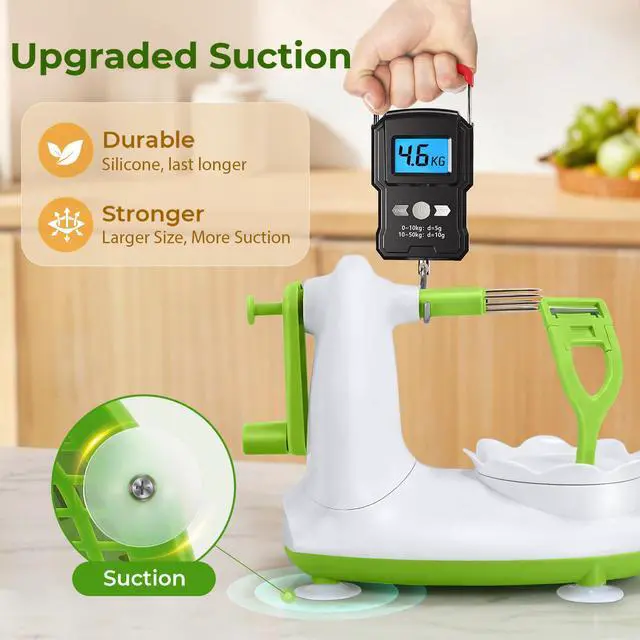 Alt view image 5 of 7 - Apple Peeler for Apple Sauce and Pie, 8-Wedge Apple Slicer Corer with Stainless Steel Blades, Upgraded Strong Suction Base, Includes 2 Replacement Blades