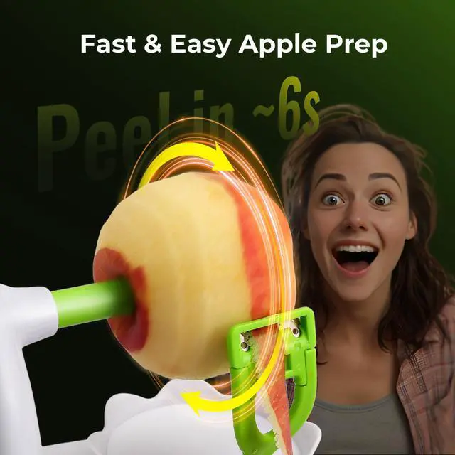 Alt view image 7 of 7 - Apple Peeler for Apple Sauce and Pie, 8-Wedge Apple Slicer Corer with Stainless Steel Blades, Upgraded Strong Suction Base, Includes 2 Replacement Blades