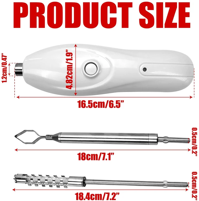Alt view image 2 of 7 - Zucchini Corer Tool Portable Vegetable Corer Cordless, Electric Scraping Scale Machine Scraper With 2 Cutter Head, Stainless Steel Rechargeable Fruit Digging, Professional Remover Tool Veggie Drill