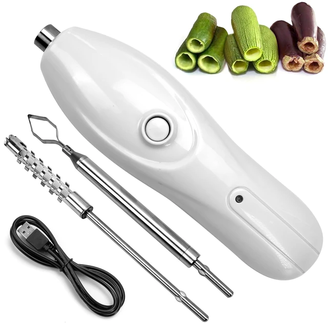 Main image of Zucchini Corer Tool Portable Vegetable Corer Cordless, Electric Scraping Scale Machine Scraper With 2 Cutter Head, Stainless Steel Rechargeable Fruit Digging, Professional Remover Tool Veggie Drill