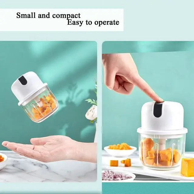 Alt view image 7 of 7 - 1.5 CUP Garlic Chopper,Electric Mini Food Processor,Portable Veggie Chopper