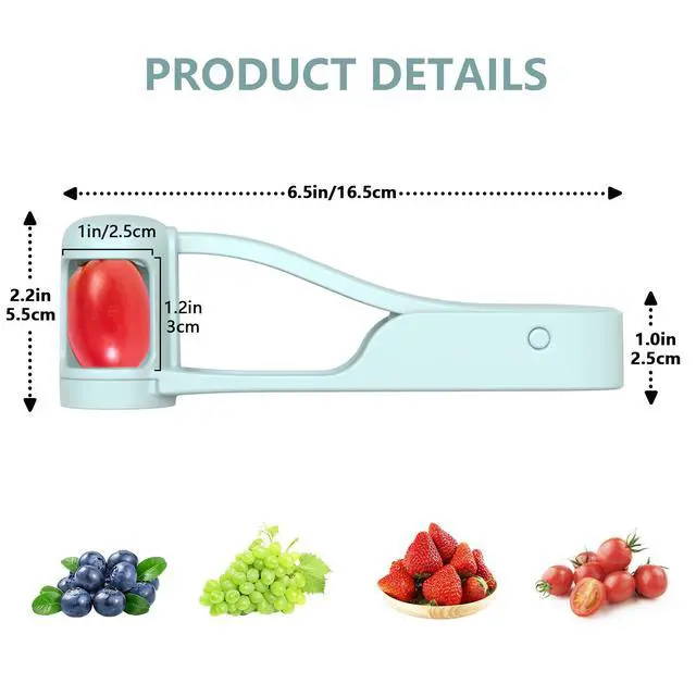 Alt view image 5 of 7 - Grape Cutter for Toddlers, Grape Slicer Tool, Grape Tomato Cherry Strawberry Cutter Tools Into 4 Pieces for Vegetable Fruit Salad, Stainless Steel Quarter Grape Slicer Kitchen Gadget