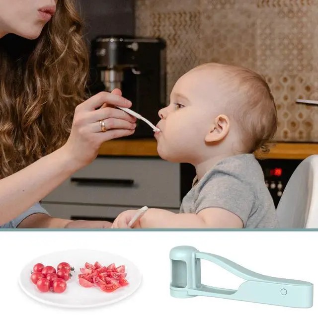 Alt view image 7 of 7 - Grape Cutter for Toddlers, Grape Slicer Tool, Grape Tomato Cherry Strawberry Cutter Tools Into 4 Pieces for Vegetable Fruit Salad, Stainless Steel Quarter Grape Slicer Kitchen Gadget