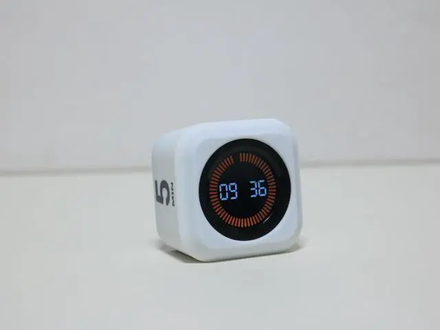 Alt view image 7 of 7 - Rotating Cube Visual Pomodoro Timer 5, 25, 10 50 Minutes Preset + Custom Countdown, Rechargeable Desk Productivity Flip Timer with Detachable Silicone Cover for ADHD Study Work Kitchen School (White)