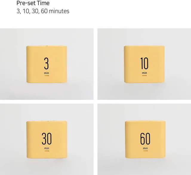 Alt view image 2 of 7 - Multi Cube Timer Clock (Yellow), Rotating Flip Gravity Sensor Time Management Digital LED Clock & Timer 3,10,30,60 min Setting ADHD Desk Office Productivity Kids Workout Kitchen