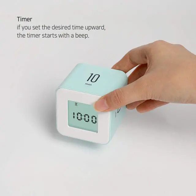 Alt view image 5 of 7 - Multi Cube Timer Clock (Yellow), Rotating Flip Gravity Sensor Time Management Digital LED Clock & Timer 3,10,30,60 min Setting ADHD Desk Office Productivity Kids Workout Kitchen