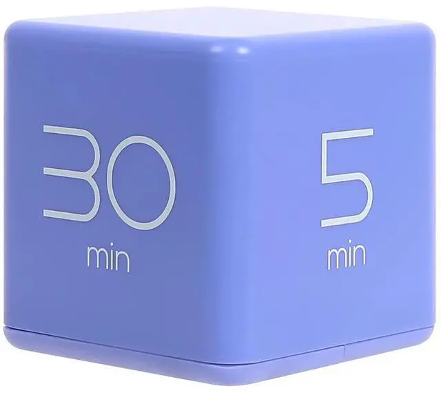 Main image of Cube Timer (Violet), Timers Cube Flip Block Timers Productivity Gravity Sensor Time Management for Kids ADHD Classroom Kitchen Desk Workout Cooking Study 5, 10, 20, 30 min Timer Setting