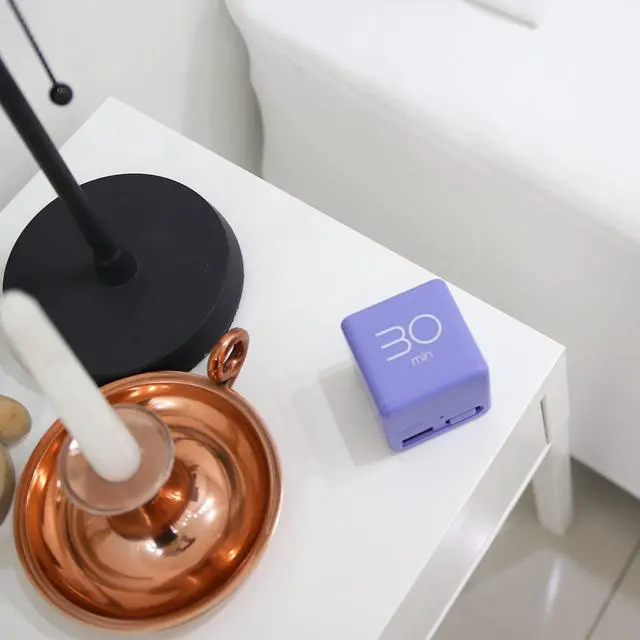 Alt view image 2 of 7 - Cube Timer (Violet), Timers Cube Flip Block Timers Productivity Gravity Sensor Time Management for Kids ADHD Classroom Kitchen Desk Workout Cooking Study 5, 10, 20, 30 min Timer Setting