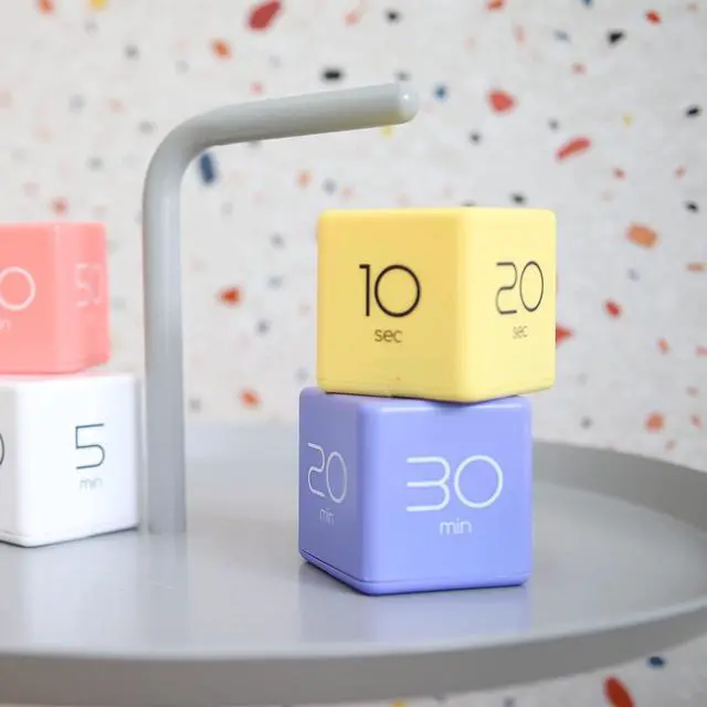 Alt view image 3 of 7 - Cube Timer (Violet), Timers Cube Flip Block Timers Productivity Gravity Sensor Time Management for Kids ADHD Classroom Kitchen Desk Workout Cooking Study 5, 10, 20, 30 min Timer Setting