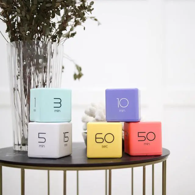 Alt view image 5 of 7 - Cube Timer (Violet), Timers Cube Flip Block Timers Productivity Gravity Sensor Time Management for Kids ADHD Classroom Kitchen Desk Workout Cooking Study 5, 10, 20, 30 min Timer Setting