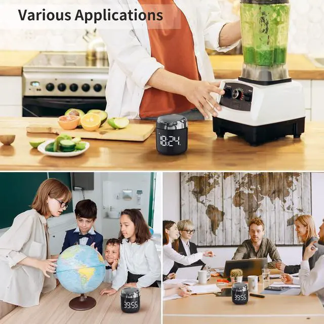 Alt view image 6 of 7 - Digital Kitchen Timer,Countdown Countup Timer with Large LED Display Volume Adjustment,Timer for Cooking, Classroom Time for Kids and Teachers. (Silver)