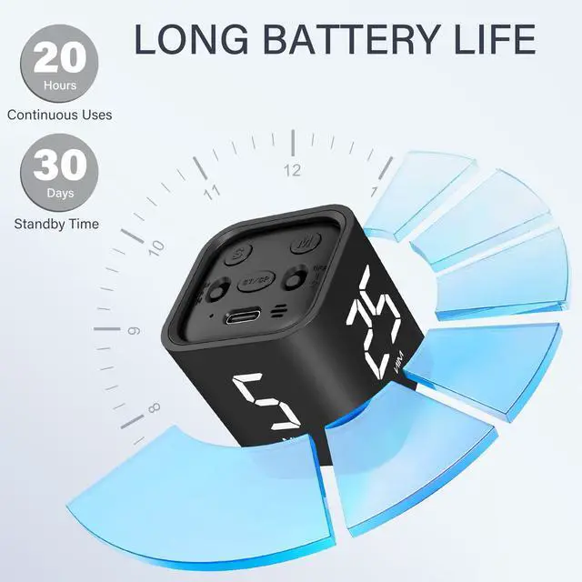 Alt view image 7 of 7 - Rotating Pomodoro Timer 5, 25, 10 50 Minutes Preset, Desk Productivity Flip Timer, ADHD Tool Cube Countdown Stopwatch, Vibration/High/Low Volume/Custom Modes, for Work, Study, Back to School, Kitchen