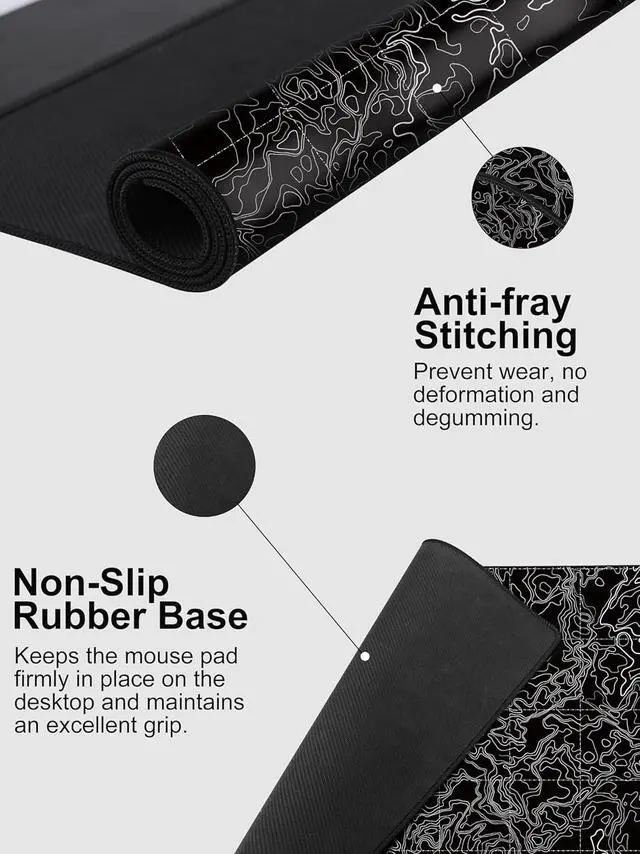 Alt view image 4 of 14 - Mouse Pad with 15W Fast Wireless Charging, 31.5"x15.75" XXL Large Gaming Waterproof Desk Pad with Ultra-Smooth Surface, Non-Slip Base, Computer Desk Mat for MacBook, PC, Laptop, Black