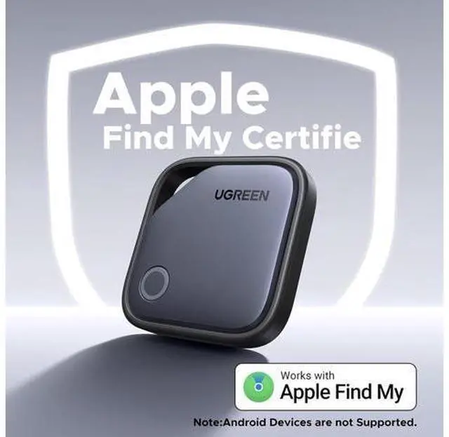 Alt view image 2 of 7 - UGREEN FineTrack Smart Finder Compatible with Apple Find My (iOS Only) 2-Year Replaceable Battery Bluetooth Tracker Tags, Item Finder Smart Tag for Key Luggage Passport with Alarm& Left-Behind Remind