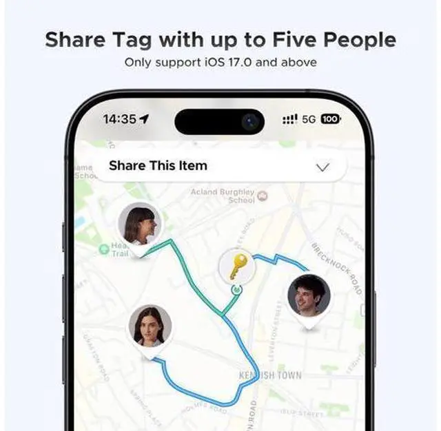 Alt view image 6 of 7 - UGREEN FineTrack Smart Finder Compatible with Apple Find My (iOS Only) 2-Year Replaceable Battery Bluetooth Tracker Tags, Item Finder Smart Tag for Key Luggage Passport with Alarm& Left-Behind Remind