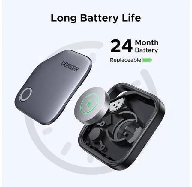 Alt view image 7 of 7 - UGREEN FineTrack Smart Finder Compatible with Apple Find My (iOS Only) 2-Year Replaceable Battery Bluetooth Tracker Tags, Item Finder Smart Tag for Key Luggage Passport with Alarm& Left-Behind Remind