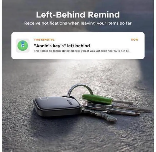 Alt view image 5 of 7 - UGREEN FineTrack Smart Finder Compatible with Apple Find My (iOS Only) 2-Year Replaceable Battery Bluetooth Tracker Tags, Item Finder Smart Tag for Key Luggage Passport with Alarm& Left-Behind Remind