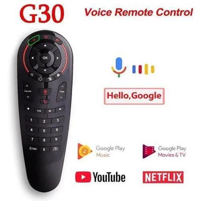 Main image of Voice Remote Control 2.4G Wireless Air Mouse G30 33 keys IR learning Gyro Sensing Smart Remote for Android TV BOX Game PC