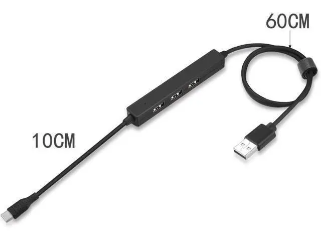 Alt view image 5 of 6 - USB Type-C to USB-A 2.0 Male Data Cable USB 2.0 hub 3 Port USB C Adapter Type C to USB A Connector for Laptop Cell Phone Tablet