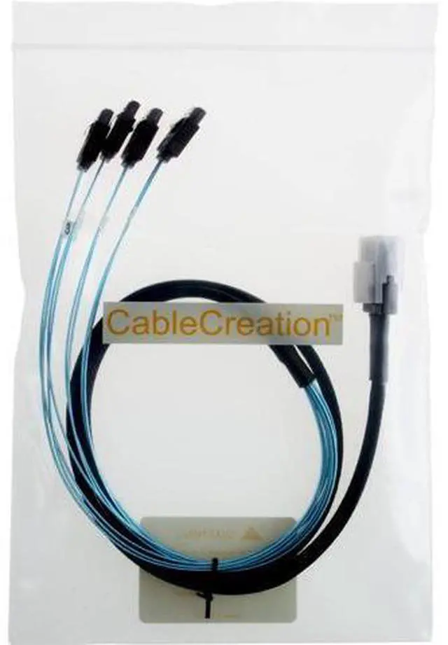 Alt view image 3 of 5 - Mini SAS 36Pin (SFF-8087) Male to 4 SATA 7Pin Female Cable, Mini SAS Host/Controller to 4 SATA Target/Backplane, 1M / 3.3FT
